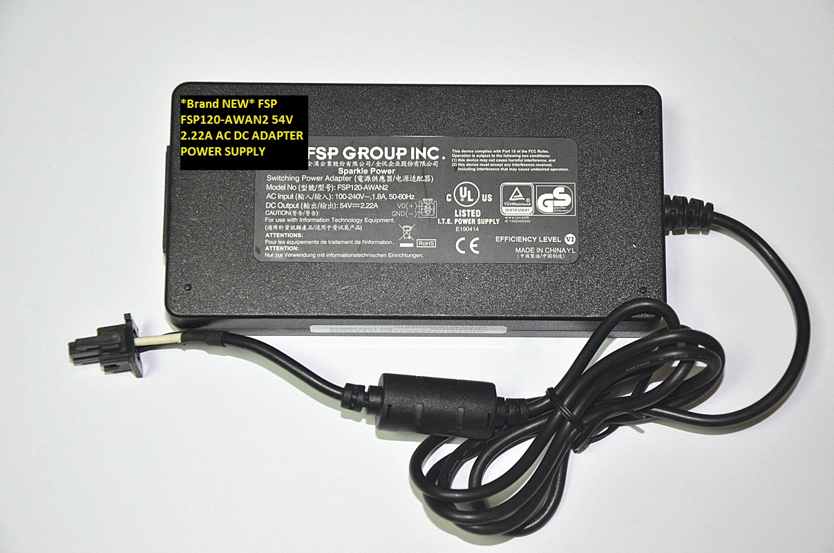 *Brand NEW* FSP 54V 2.22A FSP120-AWAN2 AC100-240V AC DC ADAPTER POWER SUPPLY - Click Image to Close